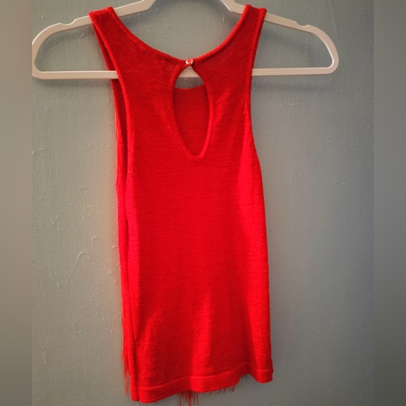 Bebe Red Fringe Top - Picture 5 of 6